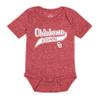 Little King NCAA Knobby Short Sleeve Varsity Romper-Oklahoma-Heathered Red-6 Months view 2