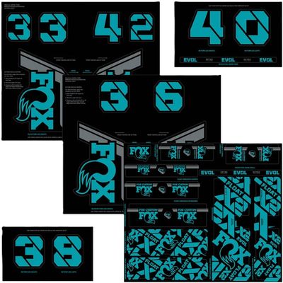 Fox Racing Shox Fork & Shock Decal Kit Turquoise, One Size