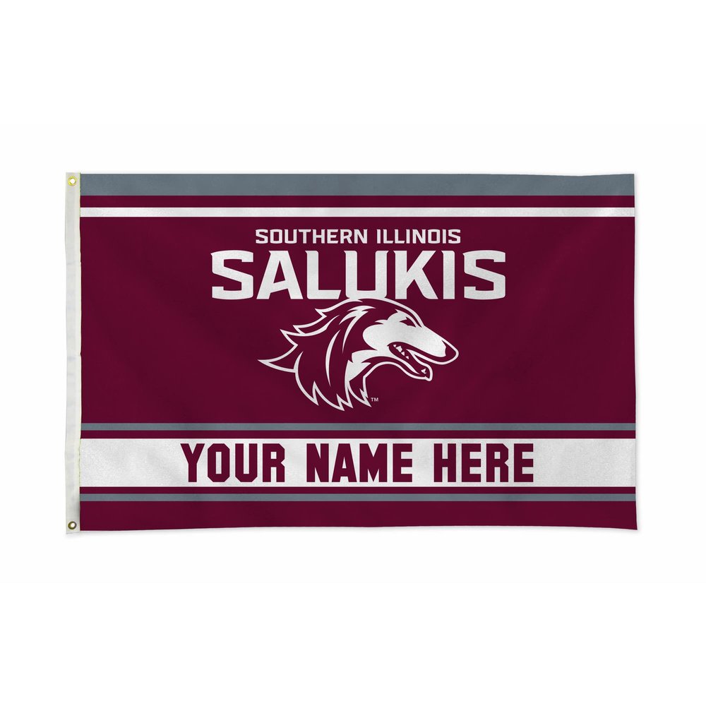 Rico Industries NCAA Southern Illinois Salukis Personalized - Custom 3' x 5' Banner Flag - Made in The USA - Indoor or Outdoor Dcor