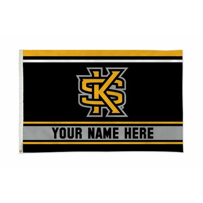 Rico Industries NCAA Kennesaw State Owls Personalized - Custom 3' x 5' Banner Flag - Made in The USA - Indoor or Outdoor Dcor