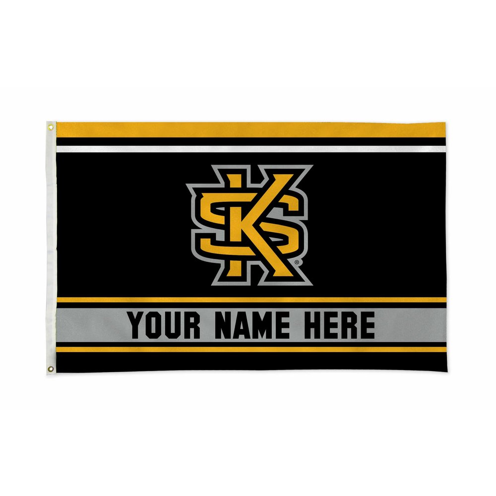Rico Industries NCAA Kennesaw State Owls Personalized - Custom 3' x 5' Banner Flag - Made in The USA - Indoor or Outdoor Dcor