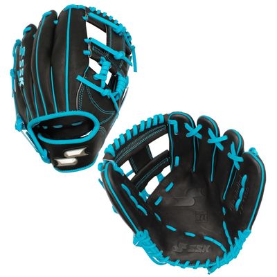 SSK Z7 Specialist Infield Baseball Glove  11.5 - 11.75 - 12  12.25  Right & Left Hand Throw (11.5" - Right Hand Throw, Black/Electric Blue - I Web)