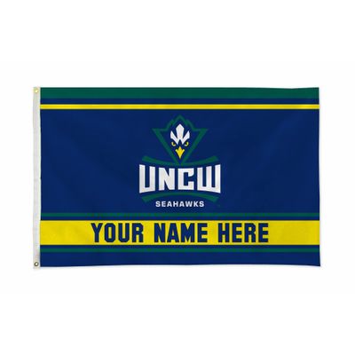 Rico Industries NCAA North Carolina-Wilmington Seahawks Personalized - Custom 3' x 5' Banner Flag - Made in The USA - Indoor or Outdoor Dcor