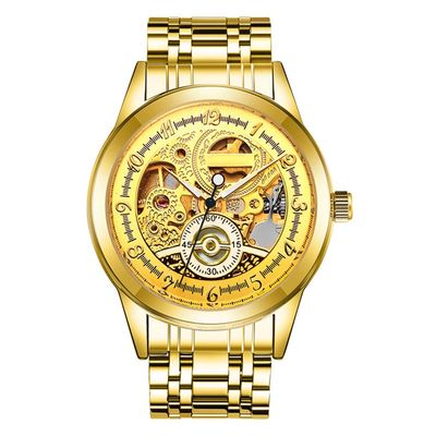 SHATONG Mens Automatic Machinery Skeleton Watches with Stainless Steel Band Fashion Luminous Analog Wrist Watch for Men