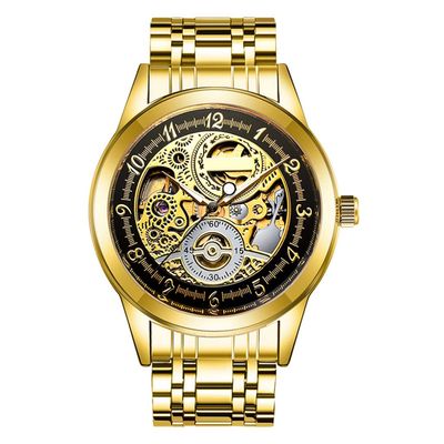SHATONG Mens Automatic Machinery Skeleton Watches with Stainless Steel Band Fashion Luminous Analog Wrist Watch for Men