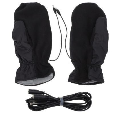 Beaupretty 1 Pair USB Heated Gloves Finger Gloves Winter Thermal Mitten Hands Warmer for Indoor Outdoor Black