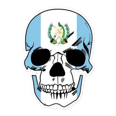 Guatemala Sticker Skull Chapin Quetzal Guate Decal Antigua Tikal Maya Dios Bendiga Bubble-Free Decal