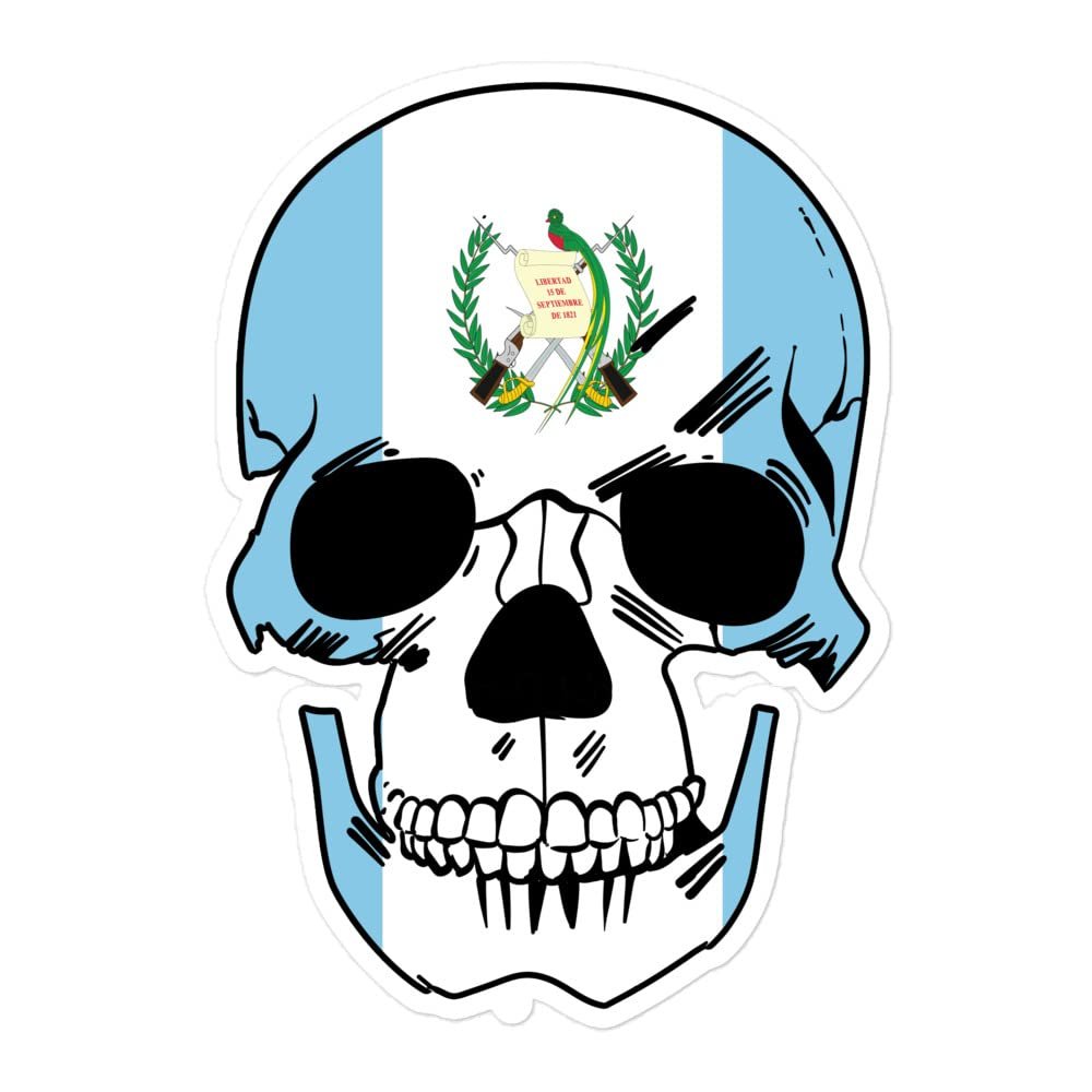 Guatemala Sticker Skull Chapin Quetzal Guate Decal Antigua Tikal Maya Dios Bendiga Bubble-Free Decal