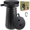ALEVMOOM Upgraded Collapsible Stool with Cushion,600LBS Max Weight,18.1" Height Adjustable,Sturdy Portable Telescoping Stool,Folding Camping Stool for Outdoor Hiking Travel view 1