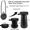 ALEVMOOM Upgraded Collapsible Stool with Cushion,600LBS Max Weight,18.1" Height Adjustable,Sturdy Portable Telescoping Stool,Folding Camping Stool for Outdoor Hiking Travel view 3