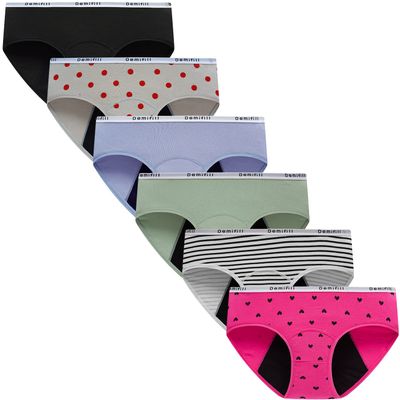 Demifill Teen Girls Period Panties Juniors First Period Starter Underwear Soft Briefs 16-18Years
