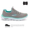 Avia Junction Womens Slip On Sneakers - Comfortable, Breathable No Laces Shoes for Women with Memory Foam - Medium Grey/Light Blue/Silver Grey, 9 Medium view 2
