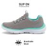 Avia Junction Womens Slip On Sneakers - Comfortable, Breathable No Laces Shoes for Women with Memory Foam - Medium Grey/Light Blue/Silver Grey, 9 Medium view 4