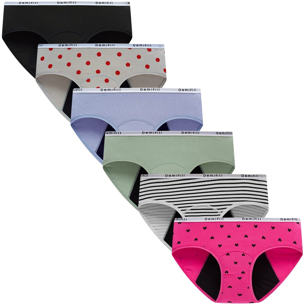 Demifill Teen Girls Period Panties Juniors First Period Starter Underwear Soft Briefs 14-16Years