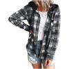 tuduoms Womens Lightweight Long Sleeve Shirts Casual Buffalo Plaid Button Down Blouse Shirts Jackets Loose Oversized Shacket view 1