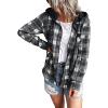 tuduoms Womens Lightweight Long Sleeve Shirts Casual Buffalo Plaid Button Down Blouse Shirts Jackets Loose Oversized Shacket view 2