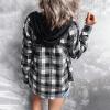 tuduoms Womens Lightweight Long Sleeve Shirts Casual Buffalo Plaid Button Down Blouse Shirts Jackets Loose Oversized Shacket view 3