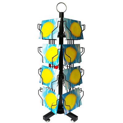 LSXIAO Adjustable Greeting Card Rack Postcard Display Stand 4 Tier 16 Pocket, Organizer Book CD DVD Brochure Rotating Post Office Display Stand (Color : Black, Size : 4-Tier)