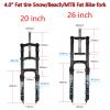LvTu 20/26 Inch Fat Bike Fork 4.0 Inch Tire Snow/Beach Downhill Suspension Forks Travel 160mm for Mountain Bike BMX E-Bike (Size : 20 inch) view 2