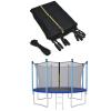 Giantex Trampoline Safety Net w/Adjustable Straps, 8 10 12 14 15 16Ft Weather-Resistant Replacement Enclosure Net for Round Frame w/Double-Headed Zippers, Protection Buckles (12FT 8 Poles) view 1