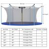 Giantex Trampoline Safety Net w/Adjustable Straps, 8 10 12 14 15 16Ft Weather-Resistant Replacement Enclosure Net for Round Frame w/Double-Headed Zippers, Protection Buckles (12FT 8 Poles) view 4