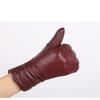 Classic Pleated Leather Gloves Women Color Real Leather Gloves Women Sheepskin Leather Winter Gloves Women Black Green 8 view 3