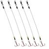Tooth Shield Tackle Ice Fishing Tip Up Leader/Rig (90 lb) / Ice Fishing Sucker Walleye Pike Musky Predator Rig (5 Pack) [Camo Wire/Chartreuse Bead] (Hook Size: 2) view 1