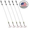 Tooth Shield Tackle Ice Fishing Tip Up Leader/Rig (90 lb) / Ice Fishing Sucker Walleye Pike Musky Predator Rig (5 Pack) [Camo Wire/Chartreuse Bead] (Hook Size: 2) view 3