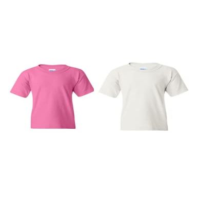 Gildan Kids' 2-Pack Shirt Azalea/White