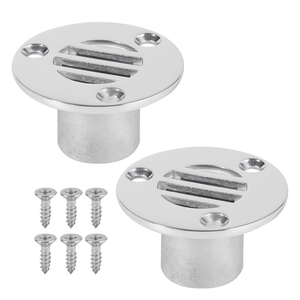 316 Stainless Steel 1" Boat Floor Deck Drain (Pack of 2)