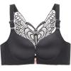 XMSM Womens Front Closure Bras Butterfly Beauty Back Bralette Oversize Wire-Free Bra Sexy Lingerie for Women (Color : Black, Size : 48/110D) view 1
