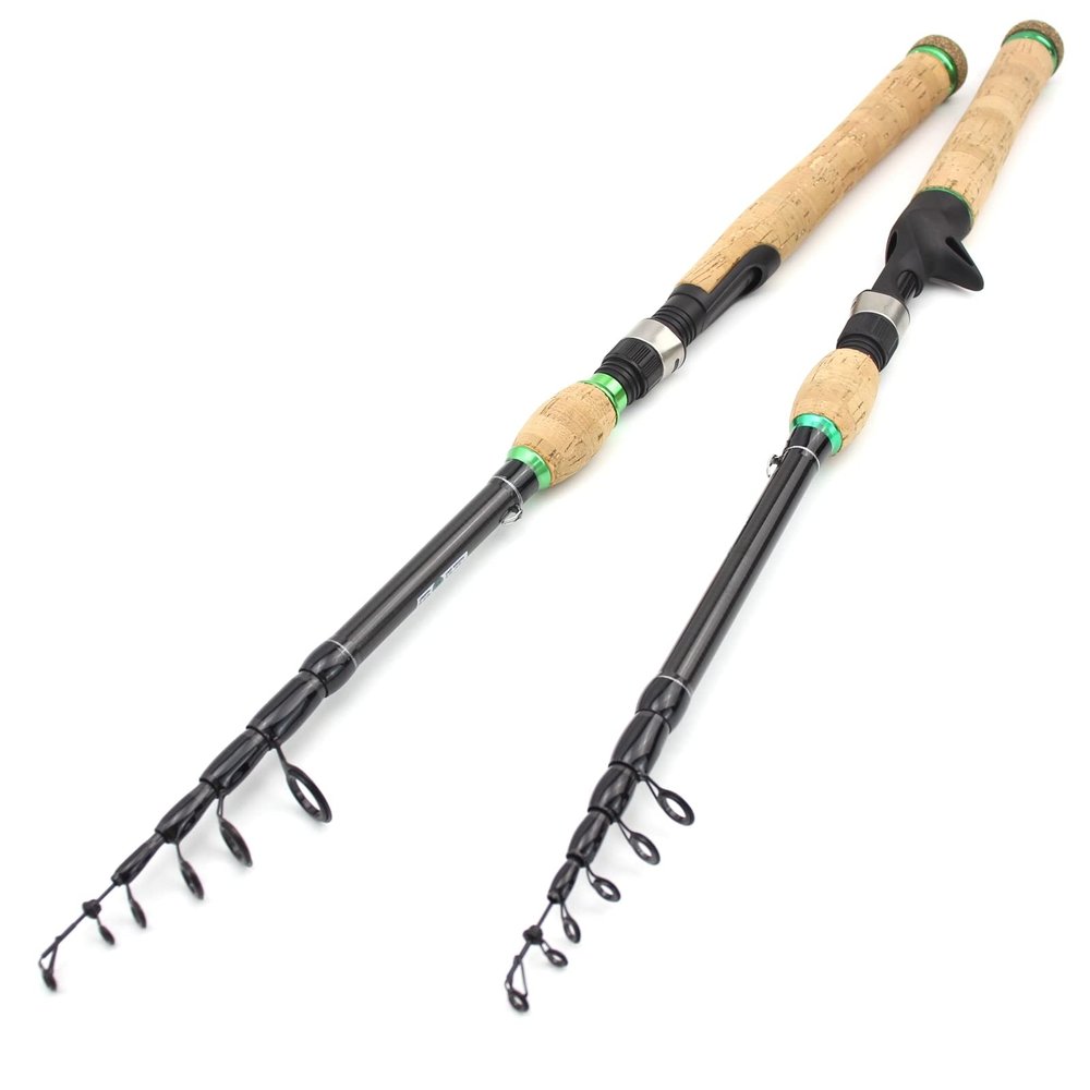 1.8M 2.1M 2.4M 2.7M Spinning Casting Rod Comfortable Wooden Handle Rod Carbon Fiber Rod M Power Fast Fishing Rod Lure 15g-45g Trout Pikes Fish Rod Portable Boat Fishing Rod ZYHYD