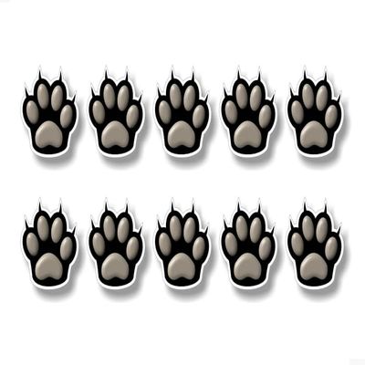 10 CAT PAW Prints 2'' Decal Set Cats Kitten Kitty Foot Paws Print Vinyl Stickers for Car Truck SUV Sticker Decal Set (10 Cat Paw Print Decals)