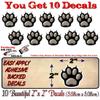 10 CAT PAW Prints 2'' Decal Set Cats Kitten Kitty Foot Paws Print Vinyl Stickers for Car Truck SUV Sticker Decal Set (10 Cat Paw Print Decals) view 2
