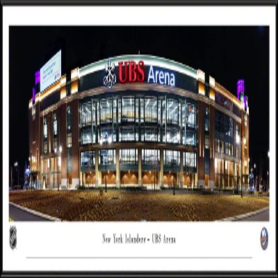 UBS Arena, Home of the New York Islanders - 40.25x13.75-inch Standard Framed Print by Blakeway Panoramas