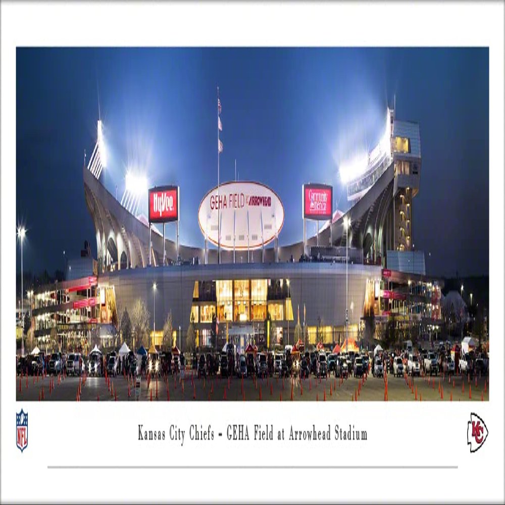 GEHA Field at Arrowhead Stadium, Home of the Kansas City Chiefs - Unframed 40 x 13.5 Poster by Blakeway Panoramas