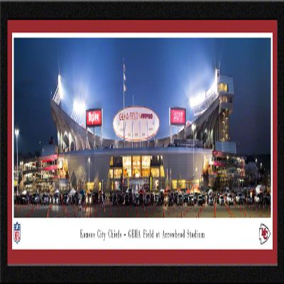GEHA Field at Arrowhead Stadium, Home of the Kansas City Chiefs - 42x15.5-inch Single Mat, Select Framed Picture by Blakeway Panoramas