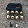BuyBocceBalls Listing - 73mm Metal Bocce and Petanque Set with 8 Gold Balls and Black Bag view 4