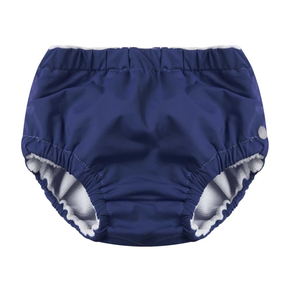 YOOJIA Baby Boys Girls Reusable Swim Diaper Washable Adjustable Bloomers Swimsuit Swimming Apparel Navy Blue 9-12 Months