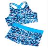 Daenrui Kids Girls 2 Piece Gymnastics Dance Athletic Set Crop Tops with Booty Shorts Activewear Swimwear Blue 12 Years view 1