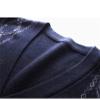 Kaxiya2021 Men's Solid Color V-Neck Sweater Fashion Temperament Sleeveless Thread Pullover Business Single-Breasted Knitted Vest (Navy,3X-Large) view 3