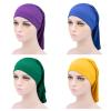 4 Pieces Muslim Inner Hijab Scarfs Undercap Underscarf Turban Cap Islamic Bonnet Tube Cap for Men Women Hair Accessories (Yellow+Green+Blue+Purple) view 1