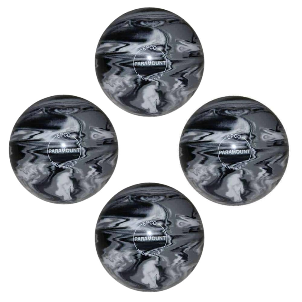 BuyBocceBalls - EPCO Candlepin Bowling Balls - Marbleized - Black, White & Grey (4 1/2 inch- 2lbs. 7oz.) - 4 Balls - Made in USA