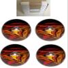 BuyBocceBalls - EPCO Candlepin Bowling Balls - Marbleized - Black, Red & Yellow (4 1/2 inch- 2lbs. 5oz.) - 4 Balls - Made in USA view 3