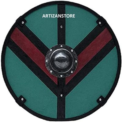 ARTIZANSTORE Medieval Vikings Handmade 24 inche Full Size Wood & Mild Steel Shield Warrior Armor Battle Ready Round Design Armor Templar Shield