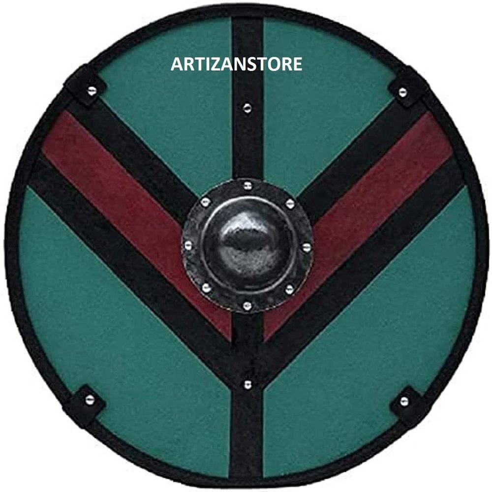 ARTIZANSTORE Medieval Vikings Handmade 24 inche Full Size Wood & Mild Steel Shield Warrior Armor Battle Ready Round Design Armor Templar Shield