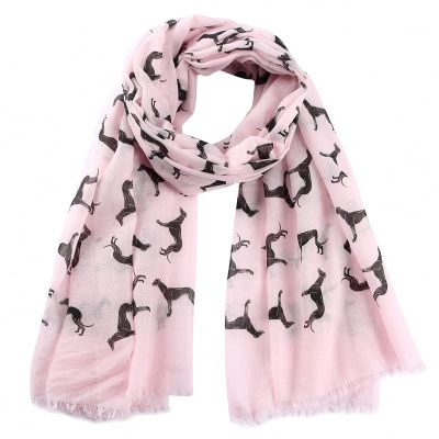 Scarves Spring Summer Pink White Doberman Dog Animal Printed Scarf for Dog Lover Mom Gifts