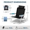 ICECO Backpacking Beach Chairs for Adults, 5 Positions Reclining Chair, Heavy Duty Folding Chairs, Portable Lay Flat Outdoor Chair with Cup Holder for Beach, Camping, Lawn, 350lb Capacity view 2
