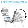 ICECO Backpacking Beach Chairs for Adults, 5 Positions Reclining Chair, Heavy Duty Folding Chairs, Portable Lay Flat Outdoor Chair with Cup Holder for Beach, Camping, Lawn, 350lb Capacity view 4