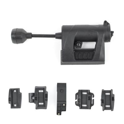 NOBUHIRO Tactical Helmet Light with 4 Helmet Lamp Mounts for Picatinny Rail Fast/MICH/Wendy Helmets MOLLE Belt, Four-in-One Bendable Survival Signal Illumination Tool for Outdoor (Black)